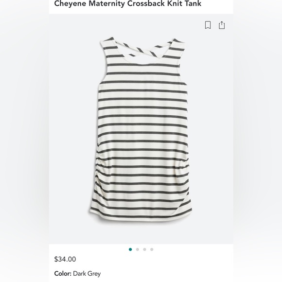 Loveappella • Cheyene Maternity Crossback Knit Tank • Grey & White • Medium - Picture 1 of 5
